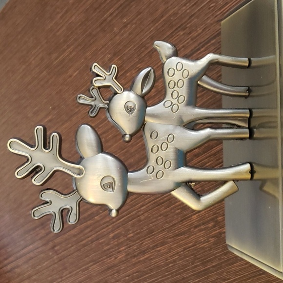 Toiyason Reindeer Christmas Stocking Holder in Antiqued Bronze - Picture 2 of 6